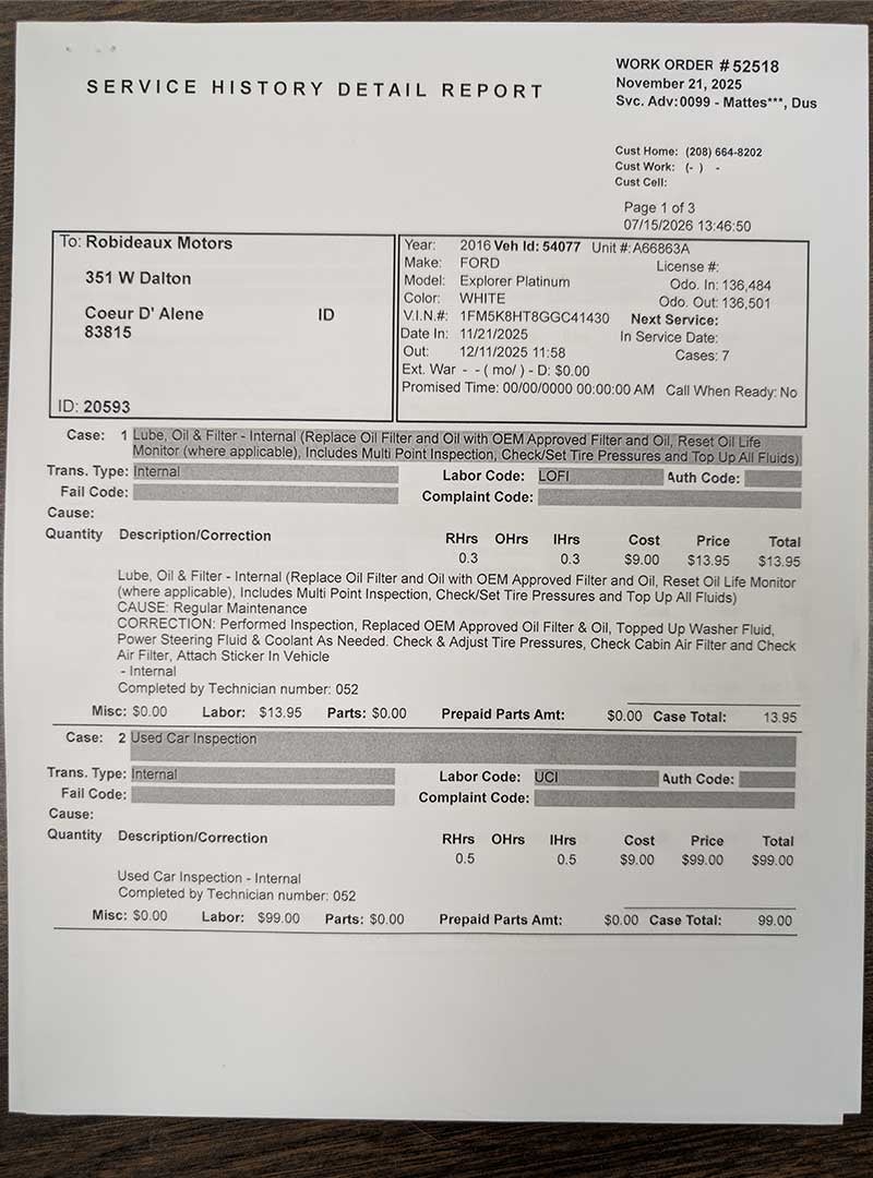 Service Report