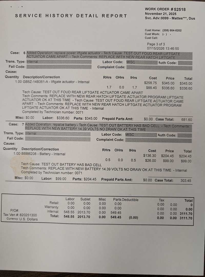 Service Report